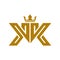 Letter K K king gold logo icon