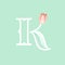 Letter K letterhead elegant pretty hand drawn floral illustration logo