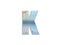 Letter K light blue color rusty iron metal alphabet isolated design element industrial font