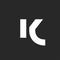 Letter K logo bold font monogram, minimalist style business card identity initial emblem