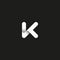 Letter K logo capital initial monogram. Overlapping bold line with shadows modern emblem. Trendy typography design element