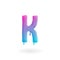 Letter K logo. Colored paint character with drips. Dripping liquid symbol. Isolated art concept vector.