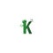 Letter K logo design frog footprints concept