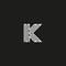 Letter K logo monogram. Initial logotype typography mockup. Thin line maze shape design element template