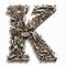 Letter K made of many keys, isolated on white, design element, for design, decor, children\\\'s illustration