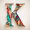 Letter K Papercut Floral.