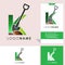 Letter K Shovel Logo Design Vector Graphic Icon