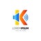 Letter K Speaker Logo Design Vector Icon Graphic Emblem Illustration