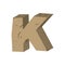 Letter K stone font. Rock alphabet symbol. Stones crag ABC sign