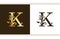 Letter K Swirl Floral Gold Company Logo