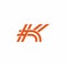 Letter k tags line geometric simple logo vector
