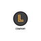 Letter L Alphabetic Logo Design Template, Abjad, Flat Simple Clean, Black, Coffee Brown, Lettermark