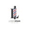 Letter L Barber Pole Logo Design Vector Icon Graphic