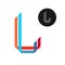 Letter L colorful creative logo ribbons style design.