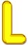 letter l in golden balloon style