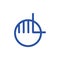 Letter l hand palm lines art logo vector
