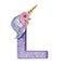 LETTER L // INITIAL // MONOGRAM - L - UNICORN 3D ALPHABET