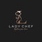 Letter L Lady Chef, Initial Beauty Cook Logo Design Vector