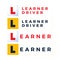Letter L learner driver plate icon. cartoon flat style trend modern driving school logotype graphic art design element. concept of