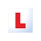 Letter L learner driver plate icon. cartoon flat style trend modern driving school logotype graphic art design element. concept of