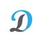 Letter ld curves linked logo vector