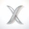 Letter X Logo With Rhinestones On White Background