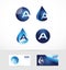 Letter A logo water drop