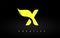 Letter X logo with Yellow Colors and Wing Design Vector