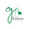 Letter logos, Green logo, leaf logo, writing logo, plant logo, leaves, green, latin.
