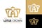 A Letter Lotus Crown Logo Design, brand identity logos vector, modern logo, Logo Designs Vector Illustration Template