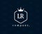 Letter LR, L and R luxury hexagon monogram logo design