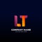 Letter LT initial Logo Vector With colorful