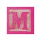 Letter M childs wood block on white with clipping path