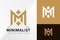 Letter M Crown Minimalist Logo Design Vector illustration template