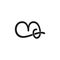 Letter m curves ribbon thread design logo vector