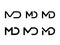 Letter M D ligature monogram vector icon