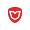 Letter m geometric shield logo vector