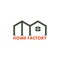 Letter m home factory logo vector