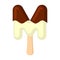 Letter M Ice Cream font. Popsicle alphabet. Cold Sweet lettering