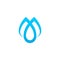 Letter m logo template with three water drop concept vector design