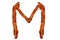 Letter M made with bacon
