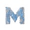 Letter M made from plastic bottles. Plastic recycling font. 3D Rendering
