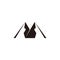 Letter m mountain geometric simple negative space logo vector