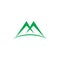 Letter m mountain simple logo vector