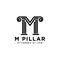 Letter M pillar attorney at law logo