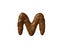 Letter M of poo or dirt isolated on white - bad smell brown alphabet, 3D illustration of symbols