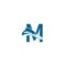 Letter M with stingray icon logo template illustration