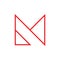 Letter m triangle linear logo vector