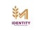 Letter M with wheat seed logo