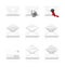 Letter mail icons set